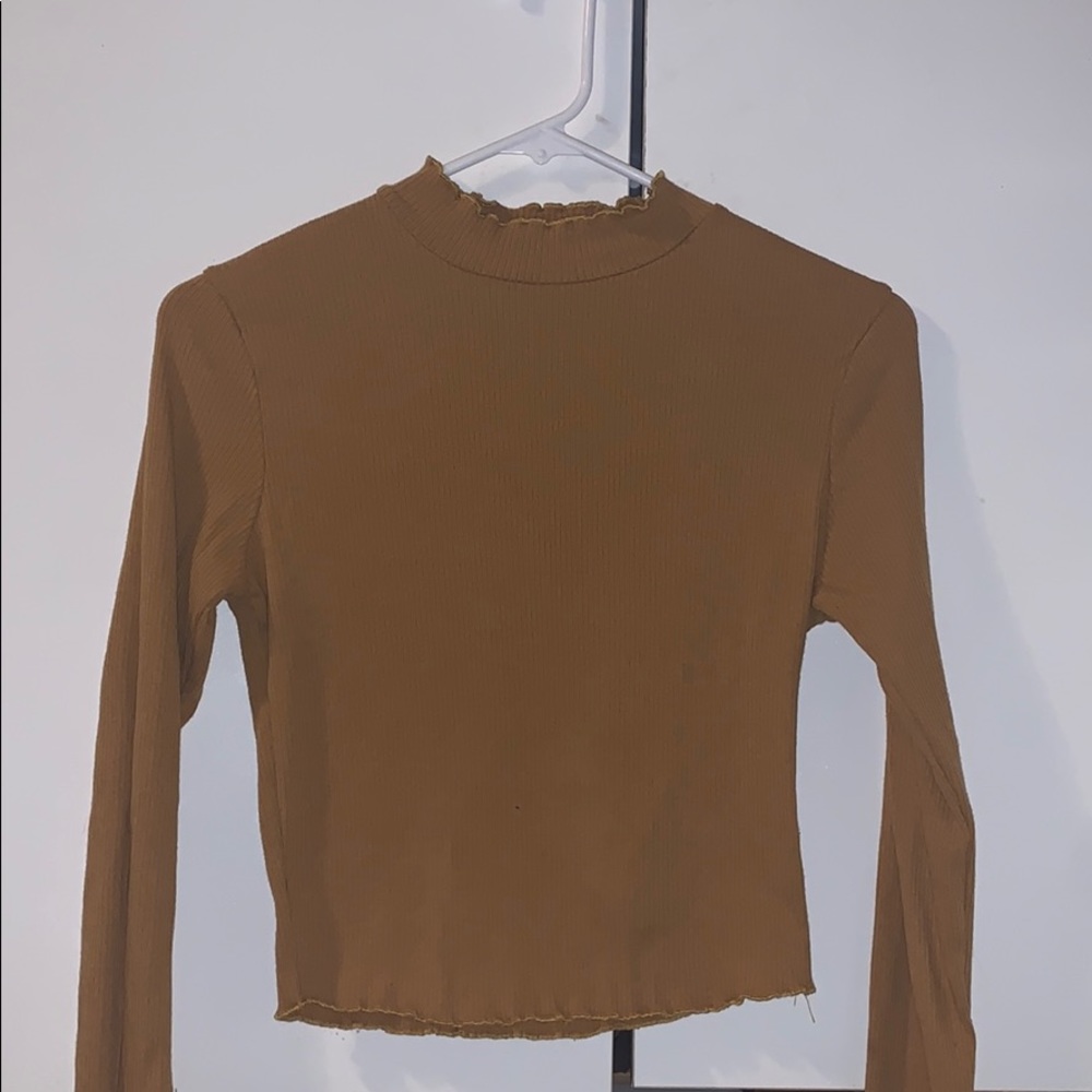 Mustard Yellow crop top long sleeve
